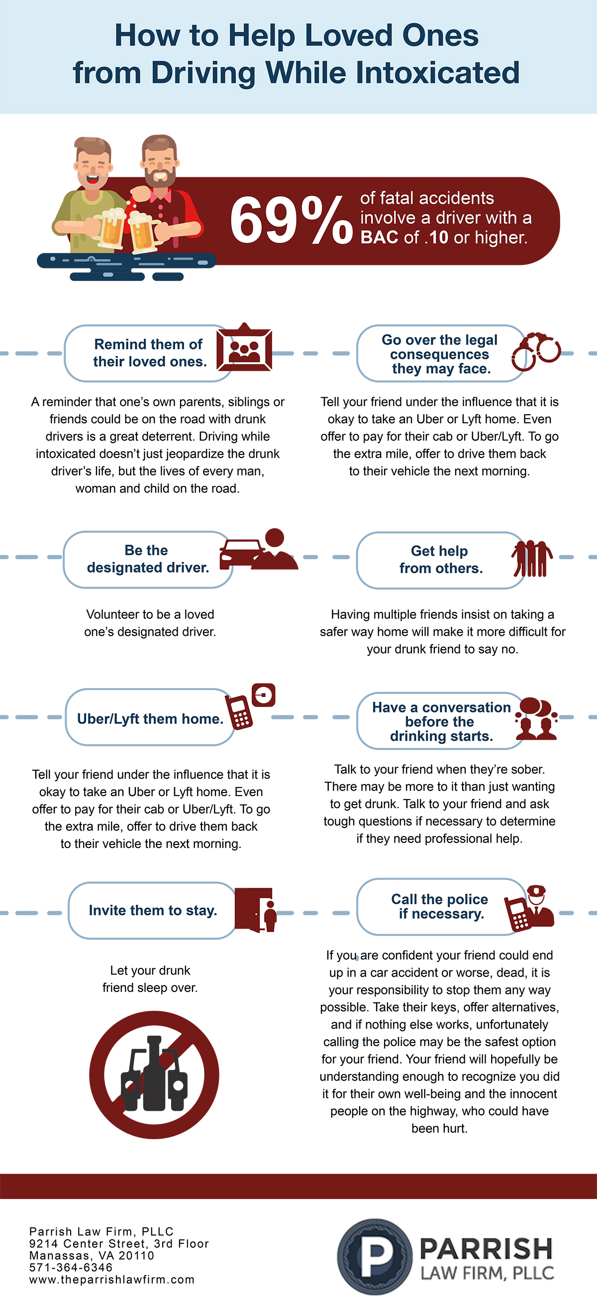 Infographic: How to Help Loved Ones from Driving While Intoxicated - Parrish Law Firm